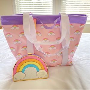 Stoney Clover Lane Mini Rainbows Beach Tote + Rainbow Crossbody Set